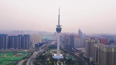 陕西西安电视塔建筑4K航拍视频的预览图